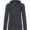 Zipped hood woman- Asphalt