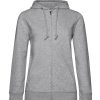 Zipped hood woman- Heather grey