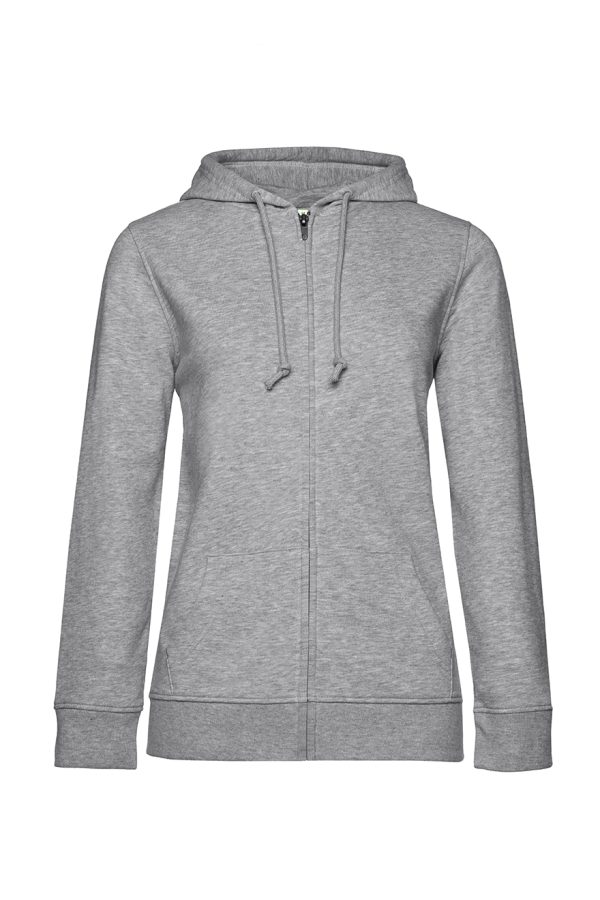 Zipped hood woman- Heather grey
