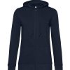 Zipped hood woman- Navy blue