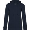 Zipped hood woman- Navy