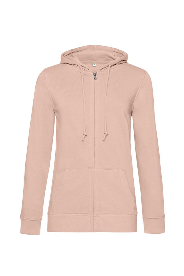 Zipped hood woman- Soft rose